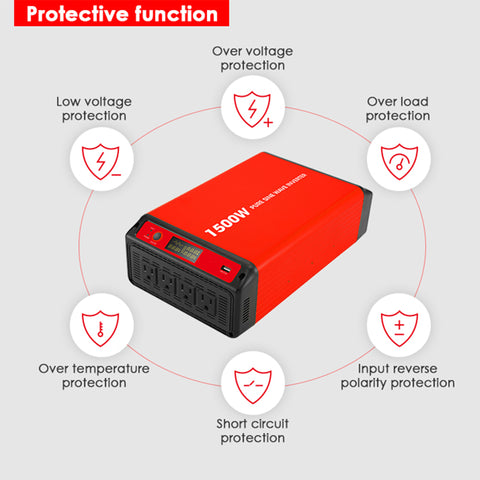 ACOPOWER 1500W / 3000W Power Inverter DC 12V  to AC 110V/120V